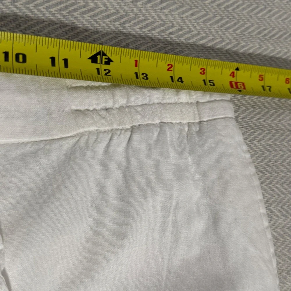 Old Navy Wide Leg Linen Pants Womens Small White Coastal Grandma‎ Elevated Basic - Picture 10 of 13